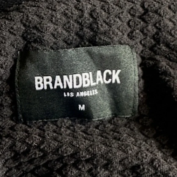 NWOT Brandblack L.A. Heavyweight Spacer Knit Hooded Zip Dress In  Black Medium - Picture 5 of 5
